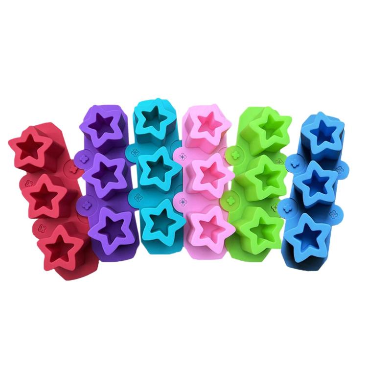 Stampo in silicone morbido a 3 cavità a forma di stella per bicchieri da ghiaccio, vasi per piante grasse e vasi in gesso.
