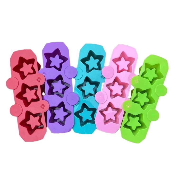 Stampo in silicone morbido a 3 cavità a forma di stella per bicchieri da ghiaccio, vasi per piante grasse e vasi in gesso.