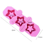 Stampo in silicone morbido a 3 cavità a forma di stella per bicchieri da ghiaccio, vasi per piante grasse e vasi in gesso.