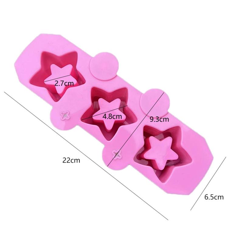 Stampo in silicone morbido a 3 cavità a forma di stella per bicchieri da ghiaccio, vasi per piante grasse e vasi in gesso.