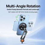 Attacco per treppiede con vite da 1/4 di pollice per fotocamere, monitor e luci ad anello., Magnetic Mount, Tension Phone Clamp, 17mm Ball Joint Base Only