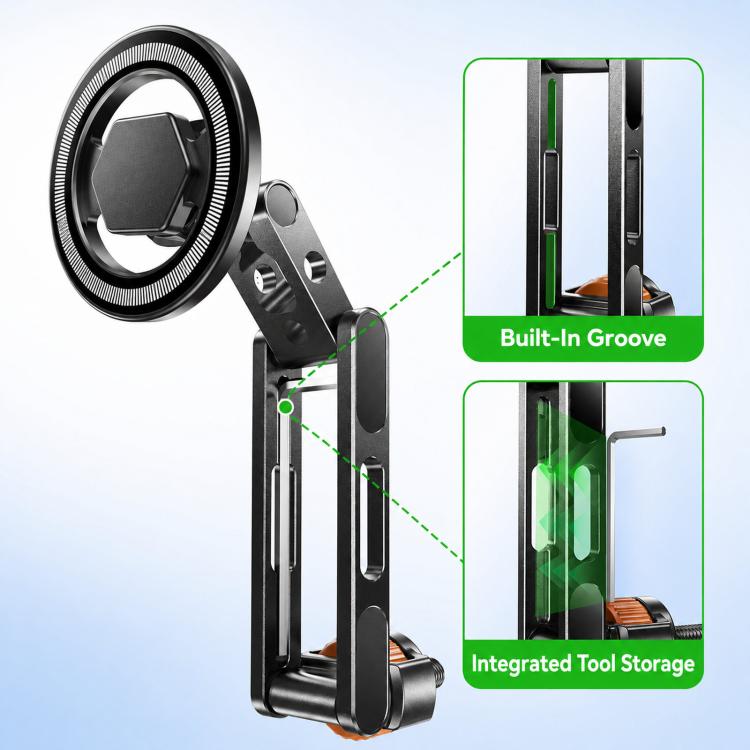 Attacco per treppiede con vite da 1/4 di pollice per fotocamere, monitor e luci ad anello., Magnetic Mount, Tension Phone Clamp, 17mm Ball Joint Base Only