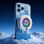 Dissipatore di calore per cellulari con intelligenza artificiale, radiatore magnetico a semiconduttore con display della temperatura e luce RGB., White, Black, With Clip White, With Clip Black