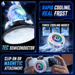 Dissipatore di calore per cellulari con intelligenza artificiale, radiatore magnetico a semiconduttore con display della temperatura e luce RGB., White, Black, With Clip White, With Clip Black