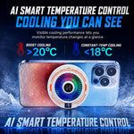 Dissipatore di calore per cellulari con intelligenza artificiale, radiatore magnetico a semiconduttore con display della temperatura e luce RGB., White, Black, With Clip White, With Clip Black