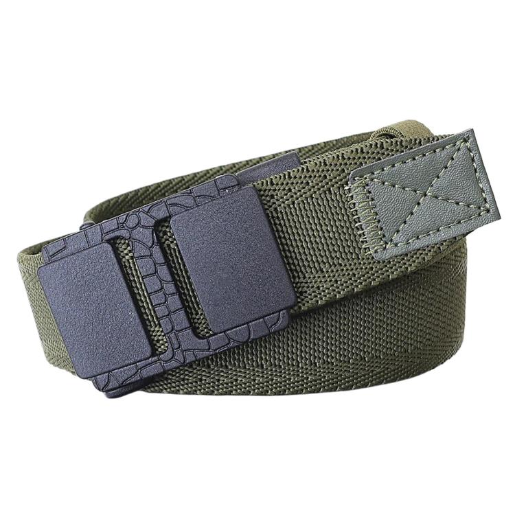 Cintura da uomo elastica intrecciata in nylon con fibbia scorrevole automatica, 105cm, 115cm, 125cm