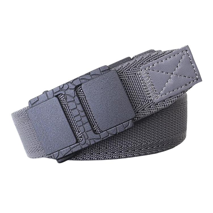Cintura da uomo elastica intrecciata in nylon con fibbia scorrevole automatica, 105cm, 115cm, 125cm