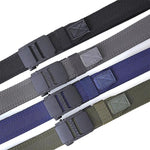 Cintura da uomo elastica intrecciata in nylon con fibbia scorrevole automatica, 105cm, 115cm, 125cm