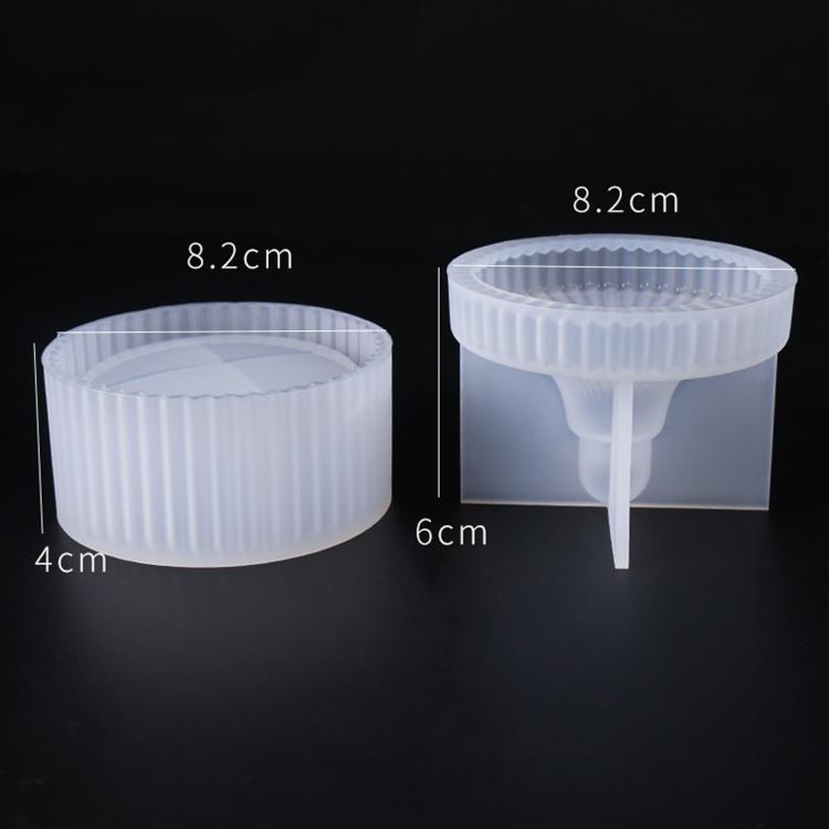 Stampo in silicone per scatola portaoggetti rotonda a righe, stampo per resina epossidica fai da te.