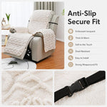 Copripoltrona reclinabile in pile antiscivolo a forma di T con cinturino con fibbia, Single-seater