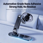 Supporto per telefono da auto con base allungata e snodo doppio per cruscotto curvo, Ring Magnetic Head, Solid Magnetic Head, Base with 17mm Ball No Magnetic Head