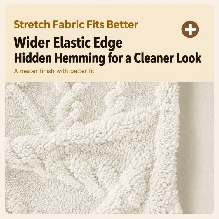 Coprisedie elasticizzati in tessuto jacquard intrecciato spesso
