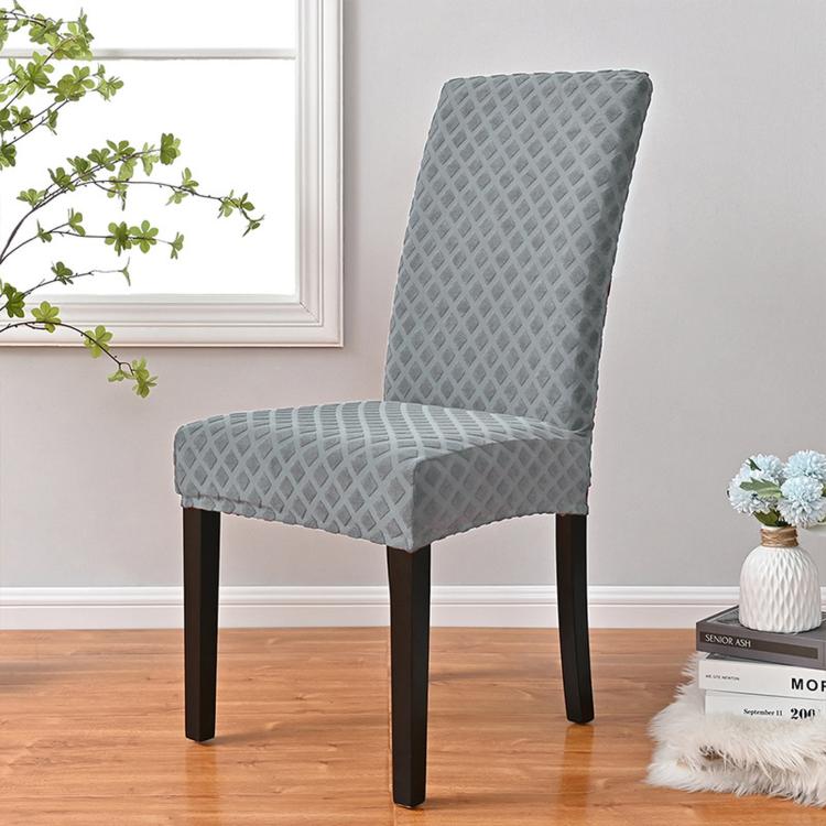 Coprisedia elasticizzato per sedia da pranzo con schienale alto a rombo, fodera per sedia da cucina, M 45-60cm Height, L 60-70cm Height