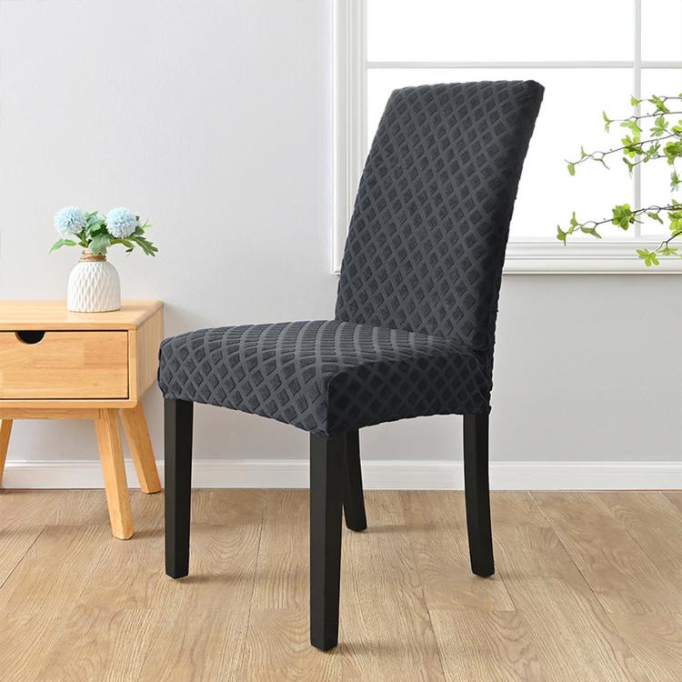 Coprisedia elasticizzato per sedia da pranzo con schienale alto a rombo, fodera per sedia da cucina, M 45-60cm Height, L 60-70cm Height