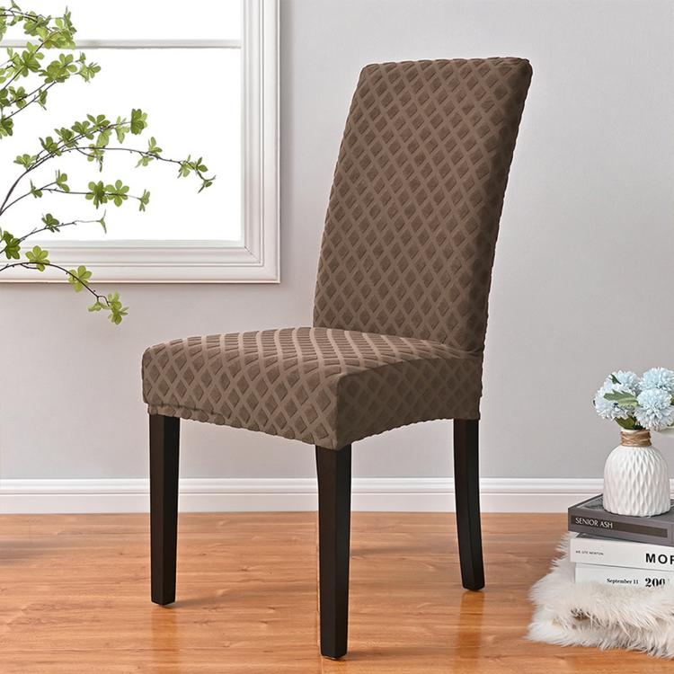 Coprisedia elasticizzato per sedia da pranzo con schienale alto a rombo, fodera per sedia da cucina, M 45-60cm Height, L 60-70cm Height