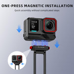 Per treppiede magnetico a sgancio rapido con moschettone Flymile per Insta360 Ace / Ace Pro 2 / X5