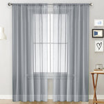 Tende singole trasparenti, filtranti per la luce, con passante per asta, in voile, per finestre., 100x130cm