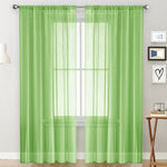 Tende singole trasparenti, filtranti per la luce, con passante per asta, in voile, per finestre., 100x130cm
