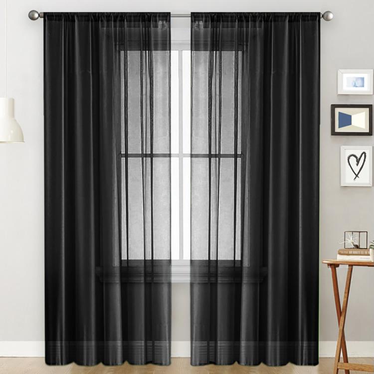 Tende singole trasparenti, filtranti per la luce, con passante per asta, in voile, per finestre., 100x250cm