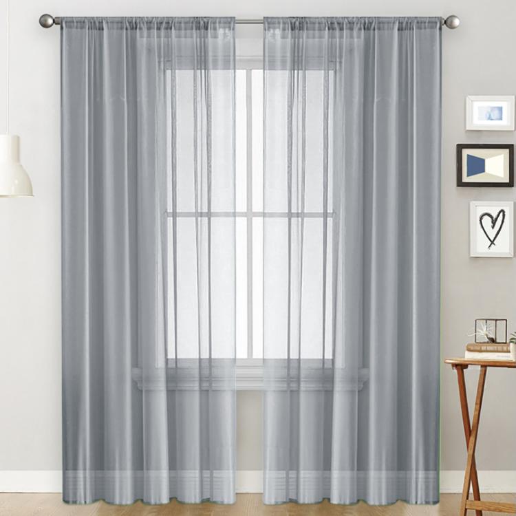 Tende singole trasparenti, filtranti per la luce, con passante per asta, in voile, per finestre., 106x213cm