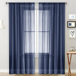 Tende singole trasparenti, filtranti per la luce, con passante per asta, in voile, per finestre., 106x213cm