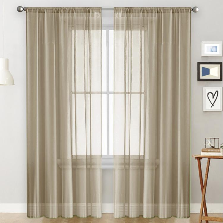 Tende singole trasparenti, filtranti per la luce, con passante per asta, in voile, per finestre., 132x213cm