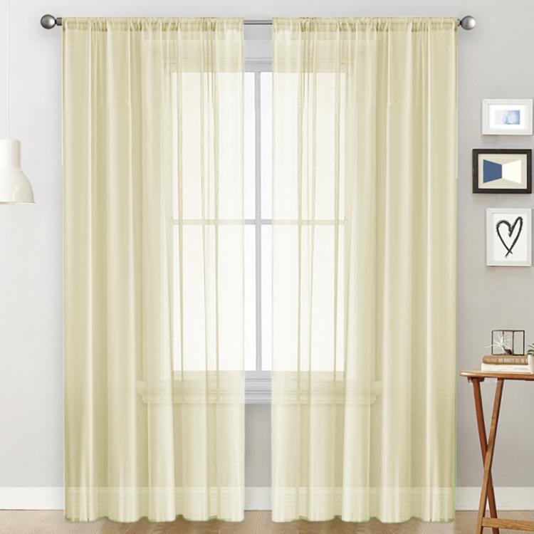Tende singole trasparenti, filtranti per la luce, con passante per asta, in voile, per finestre., 132x213cm