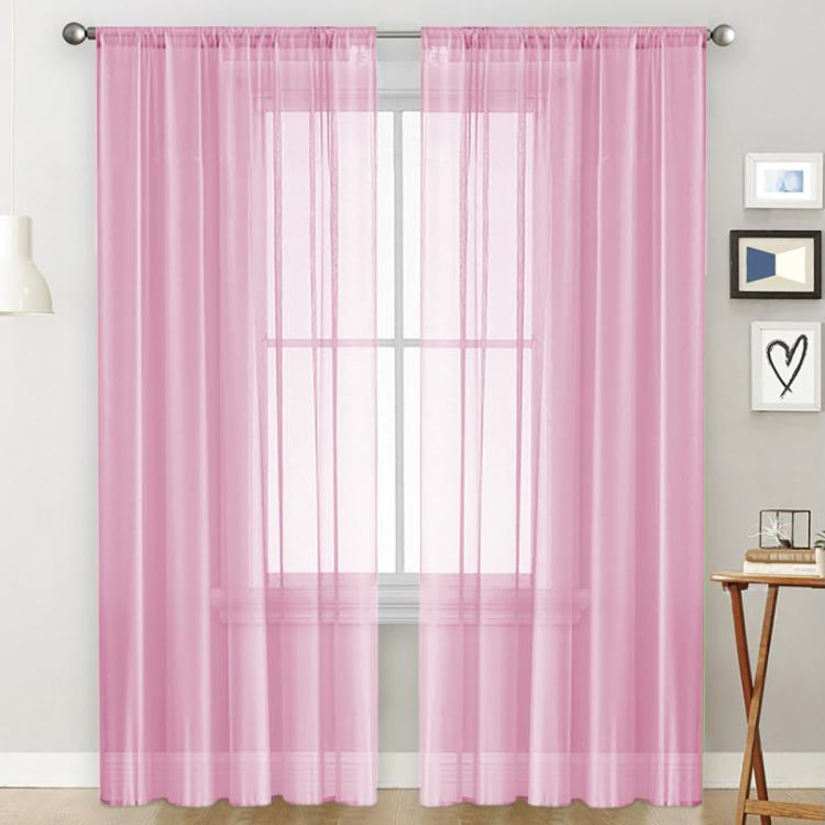 Tende singole trasparenti, filtranti per la luce, con passante per asta, in voile, per finestre., 132x241cm