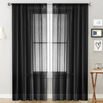 Tende singole trasparenti, filtranti per la luce, con passante per asta, in voile, per finestre., 132x270cm