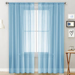 Tende singole trasparenti, filtranti per la luce, con passante per asta, in voile, per finestre., 132x270cm