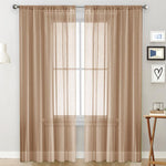 Tende singole trasparenti, filtranti per la luce, con passante per asta, in voile, per finestre., 132x270cm