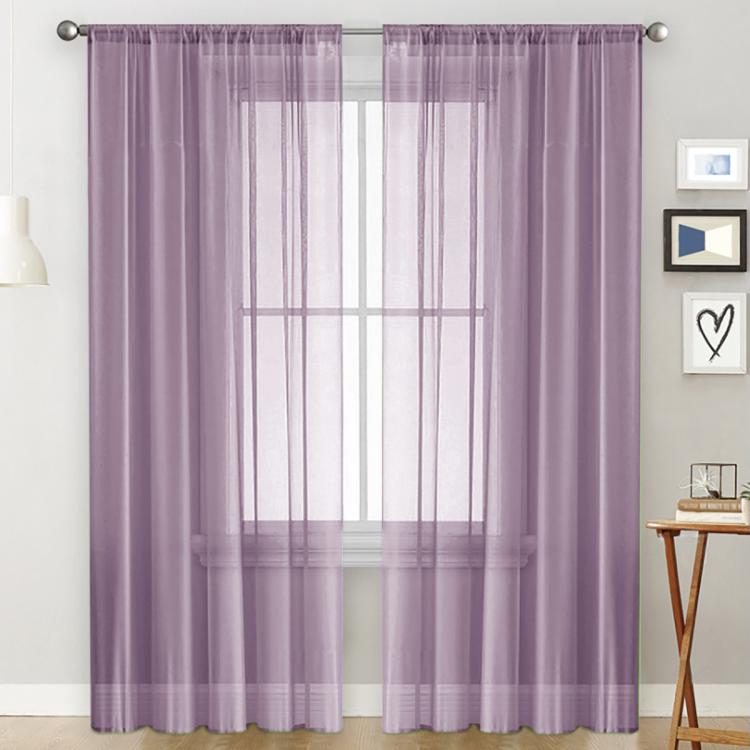 Tende singole trasparenti, filtranti per la luce, con passante per asta, in voile, per finestre., 132x270cm