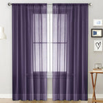 Tende singole trasparenti, filtranti per la luce, con passante per asta, in voile, per finestre., 132x270cm