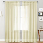 Tende singole trasparenti, filtranti per la luce, con passante per asta, in voile, per finestre., 132x270cm