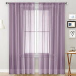 Tende singole trasparenti, filtranti per la luce, con passante per asta, in voile, per finestre., 140x260cm