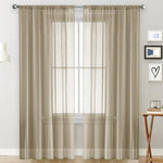 Tende singole trasparenti, filtranti per la luce, con passante per asta, in voile, per finestre., 300x260cm