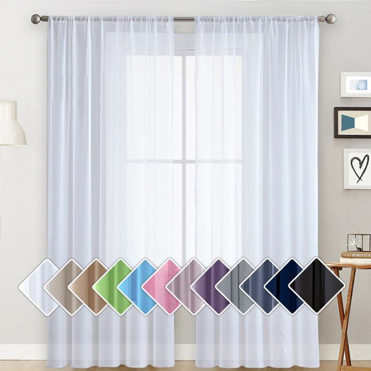 Tende singole trasparenti, filtranti per la luce, con passante per asta, in voile, per finestre., 300x260cm