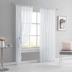 Tende singole trasparenti, filtranti per la luce, con passante per asta, in voile, per finestre., 106x213cm