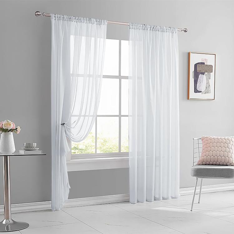 Tende singole trasparenti, filtranti per la luce, con passante per asta, in voile, per finestre., 150x250cm