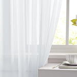 Tende singole trasparenti, filtranti per la luce, con passante per asta, in voile, per finestre., 106x213cm