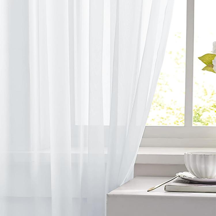 Tende singole trasparenti, filtranti per la luce, con passante per asta, in voile, per finestre., 140x260cm