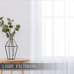 Tende singole trasparenti, filtranti per la luce, con passante per asta, in voile, per finestre., 132x213cm