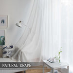 Tende singole trasparenti, filtranti per la luce, con passante per asta, in voile, per finestre., 132x241cm