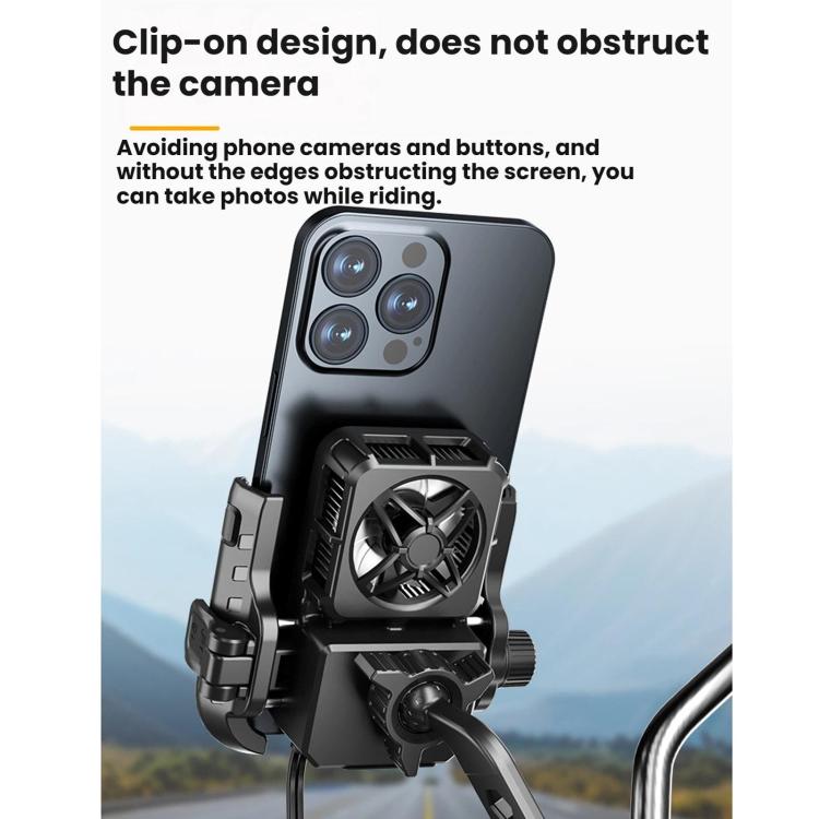 Supporto per telefono per raffreddamento e dissipazione del calore dei semiconduttori per motociclette, Mirror Base