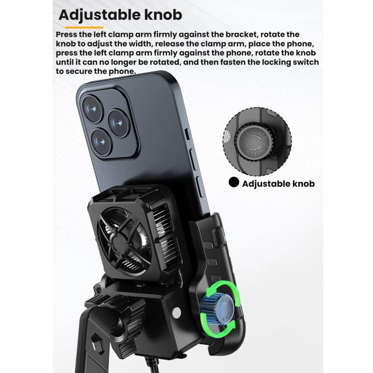 Supporto per telefono per raffreddamento e dissipazione del calore dei semiconduttori per motociclette, Mirror Base
