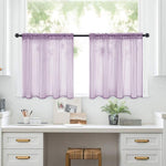 Set di 2 tende a pannello trasparenti per caffè, con passante per asta, tende in voile per finestre piccole, cucina e bagno, 76x60cm, 76x92cm