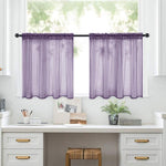 Set di 2 tende a pannello trasparenti per caffè, con passante per asta, tende in voile per finestre piccole, cucina e bagno, 76x60cm, 76x92cm