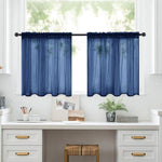 Set di 2 tende a pannello trasparenti per caffè, con passante per asta, tende in voile per finestre piccole, cucina e bagno, 76x60cm, 76x92cm