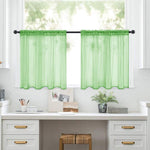 Set di 2 tende a pannello trasparenti per caffè, con passante per asta, tende in voile per finestre piccole, cucina e bagno, 132x46cm