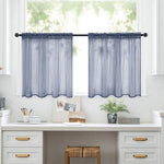Set di 2 tende a pannello trasparenti per caffè, con passante per asta, tende in voile per finestre piccole, cucina e bagno, 132x46cm